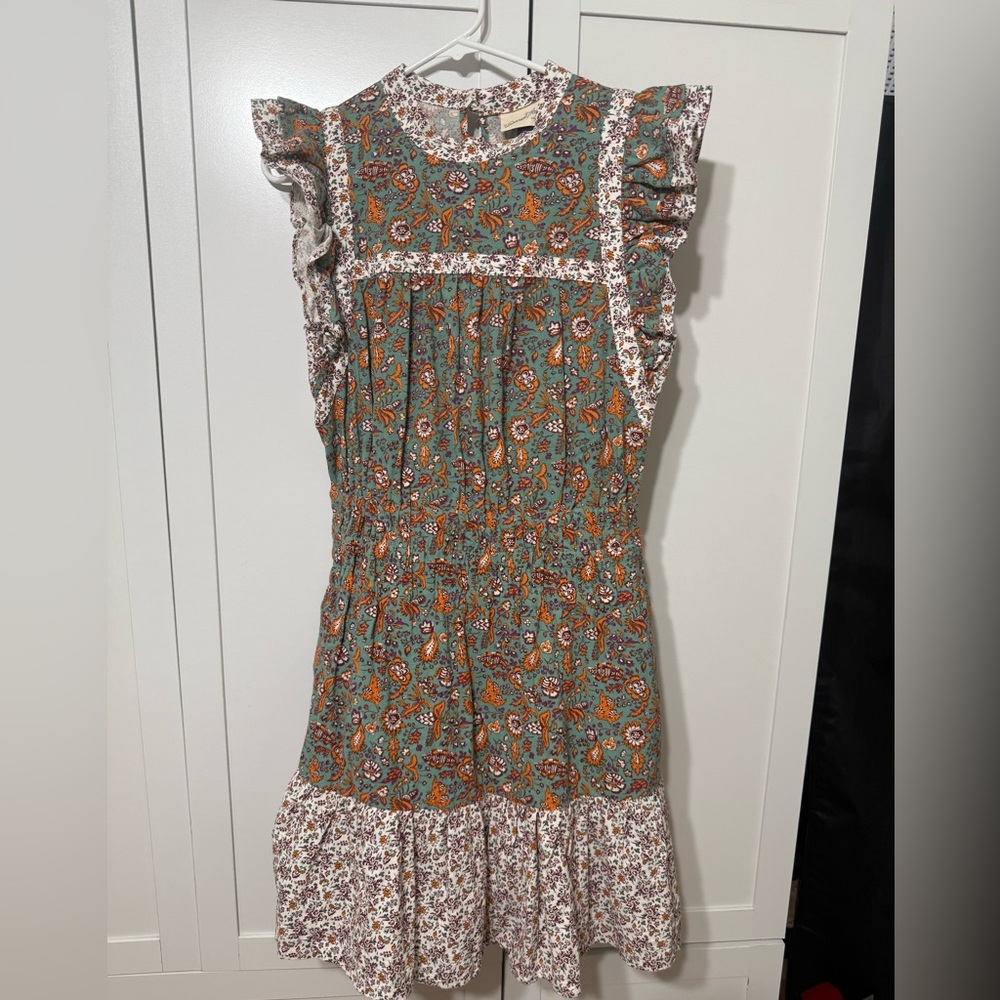 Universal Thread Floral Print Dress with Button Detail